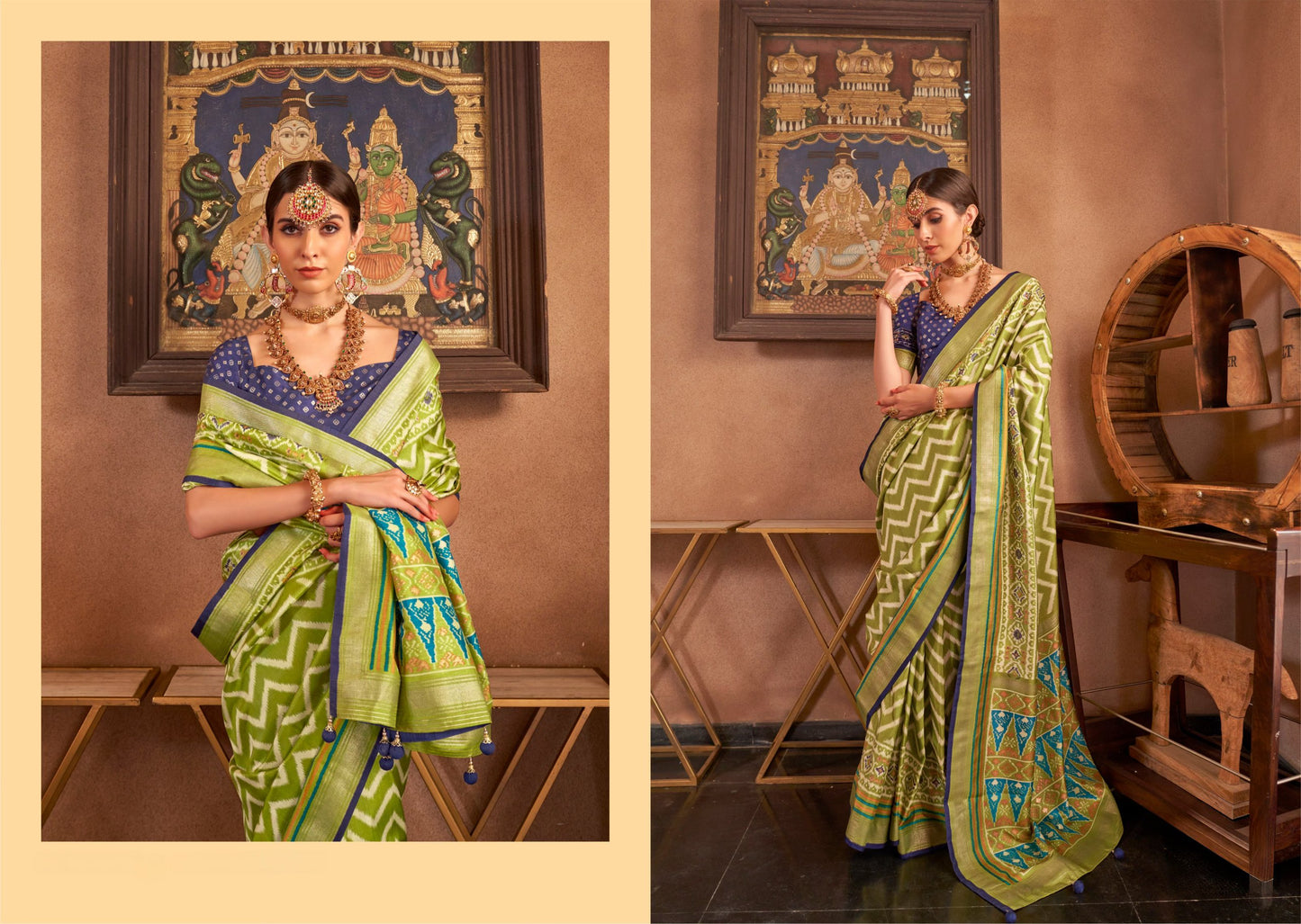 Traditional Zari Border Royal Patola Silk Saree