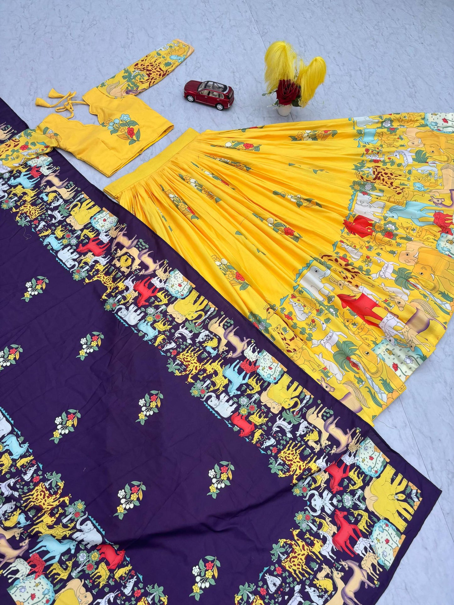 Festive Lehenga Choli in Kalamkari