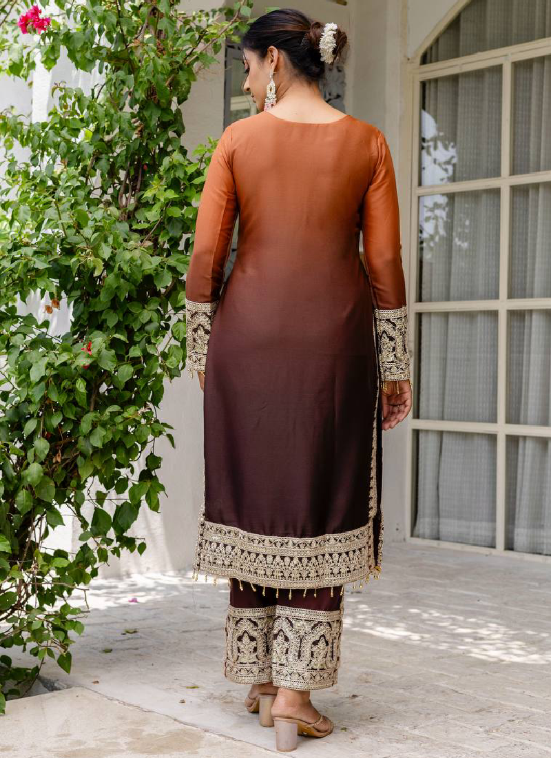 Sequence Coding Work Coffee Georgette Salwar Suit