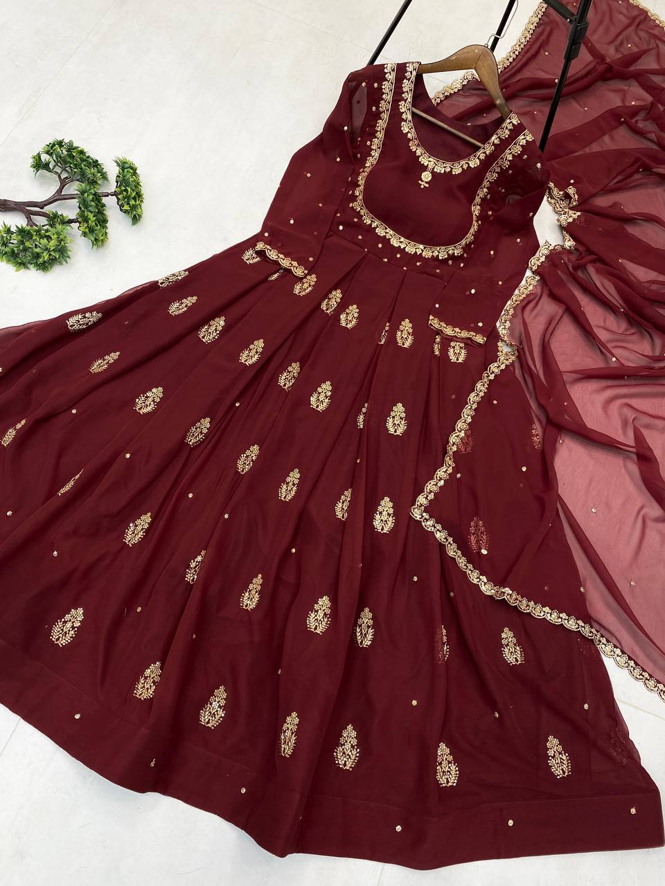ROYAL SEQUIN WORK GOWN WITH ELEGANT DUPATTA – 2 PIECE EXCLUSIVE EDITION