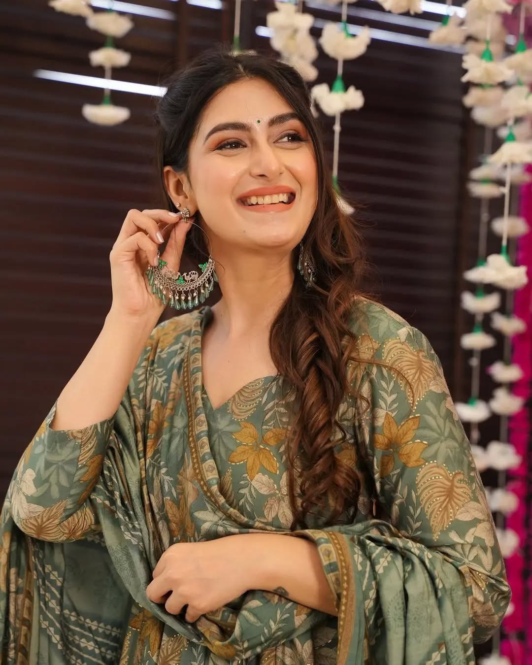 Trendy Green Fullpatti Women’s Anarkali Pant Dupatta Set Latest Ethnic Fashion