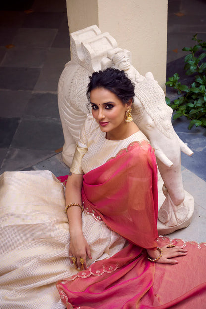 Jequard Checkered Zari Weaving Work Lehenga Choli With Dupatta