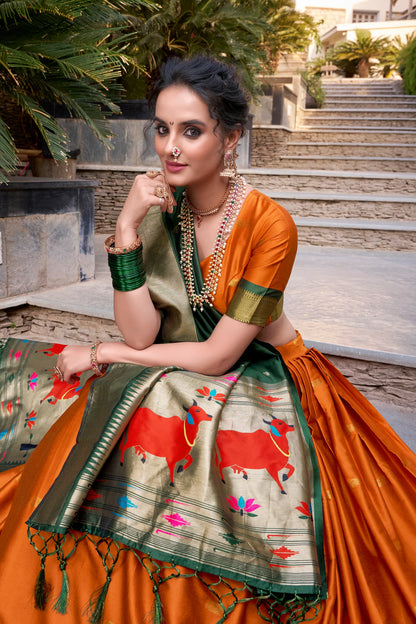 Jequard Silk Paithani Lehenga Choli With Dupatta
