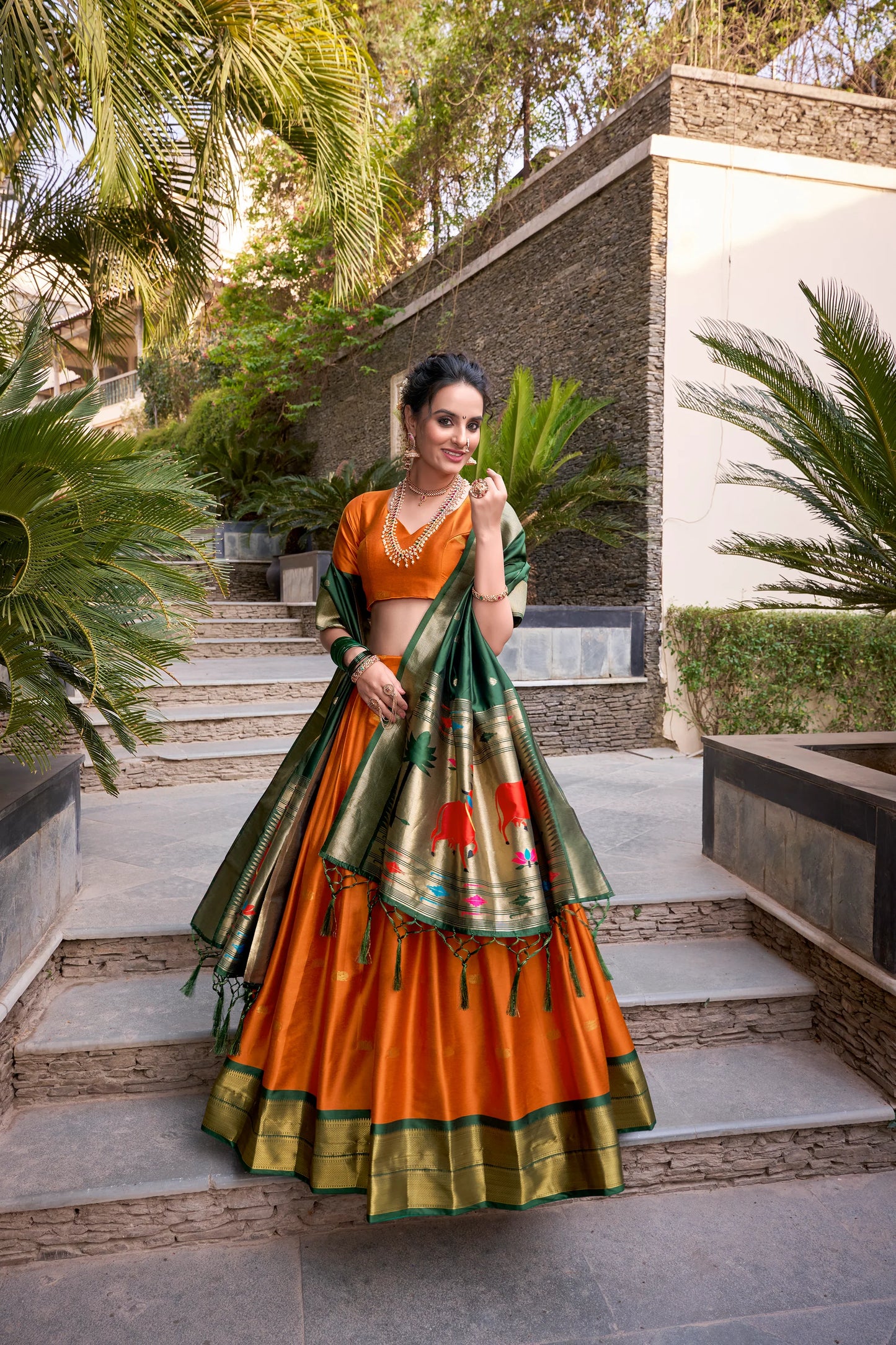 Jequard Silk Paithani Lehenga Choli With Dupatta