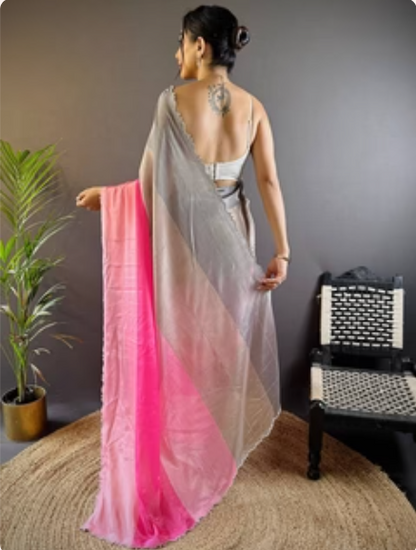 Zarocan Stone Cut Work Border Saree