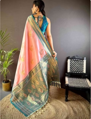 Baby Pink Soft Silk Kanjivaram Saree
