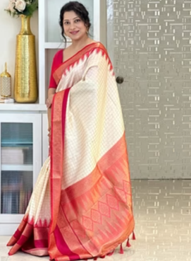 Pink Banarasi Silk Gadwal Pattu Saree