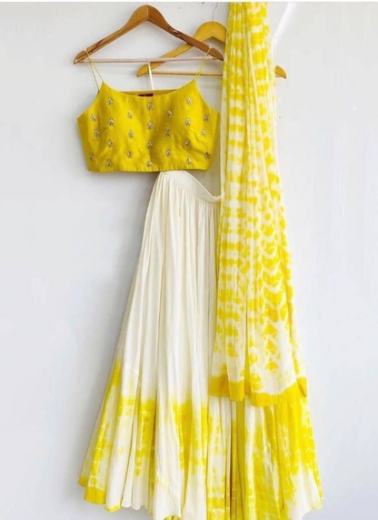 Haldi Function Chinon Digital Printed Lehenga Choli