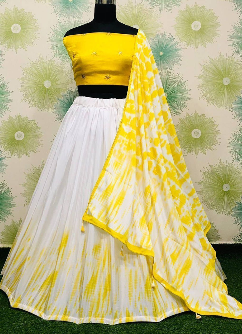 Haldi Function Chinon Digital Printed Lehenga Choli