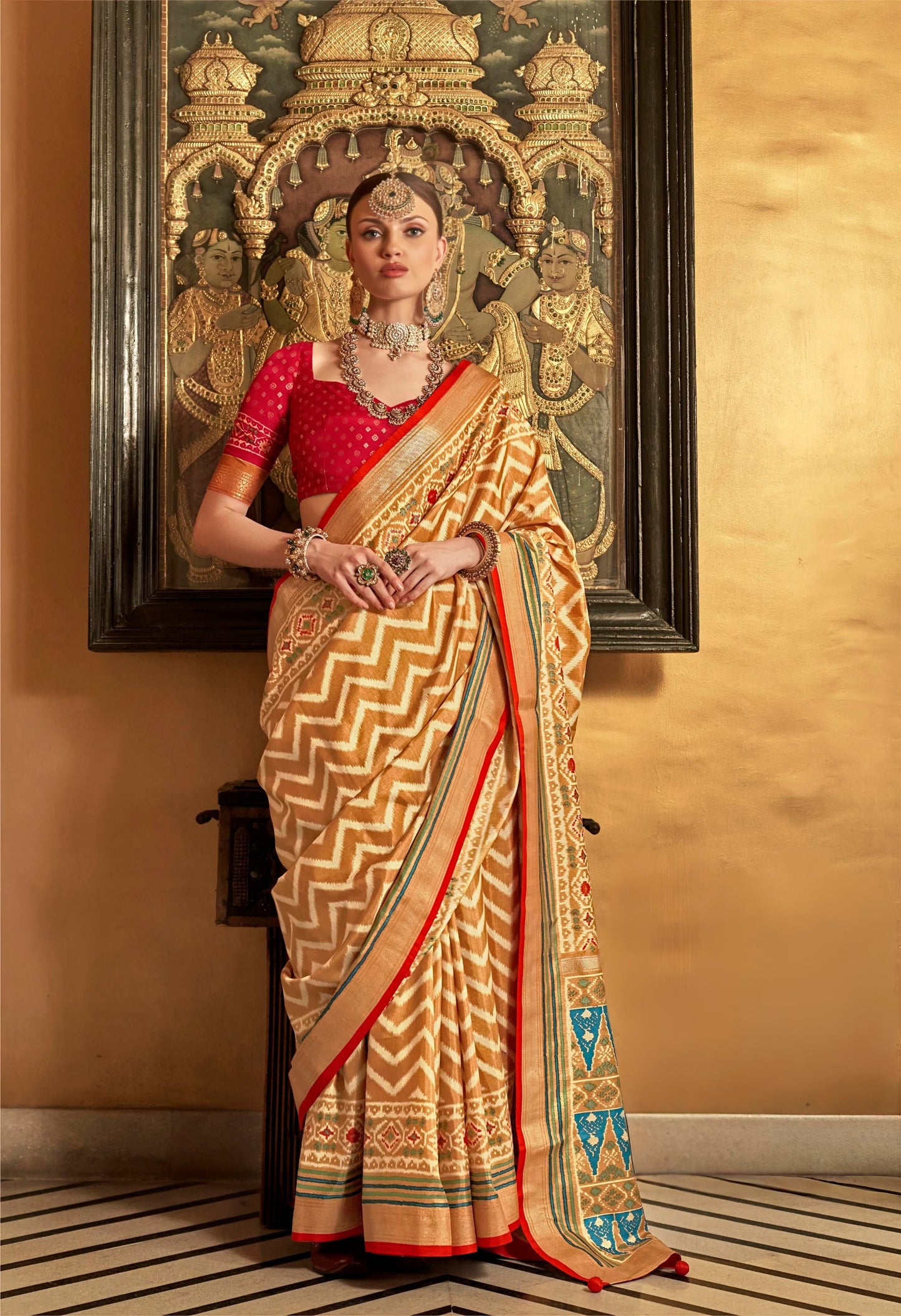 Yellow Pure Art Patola Silk Saree