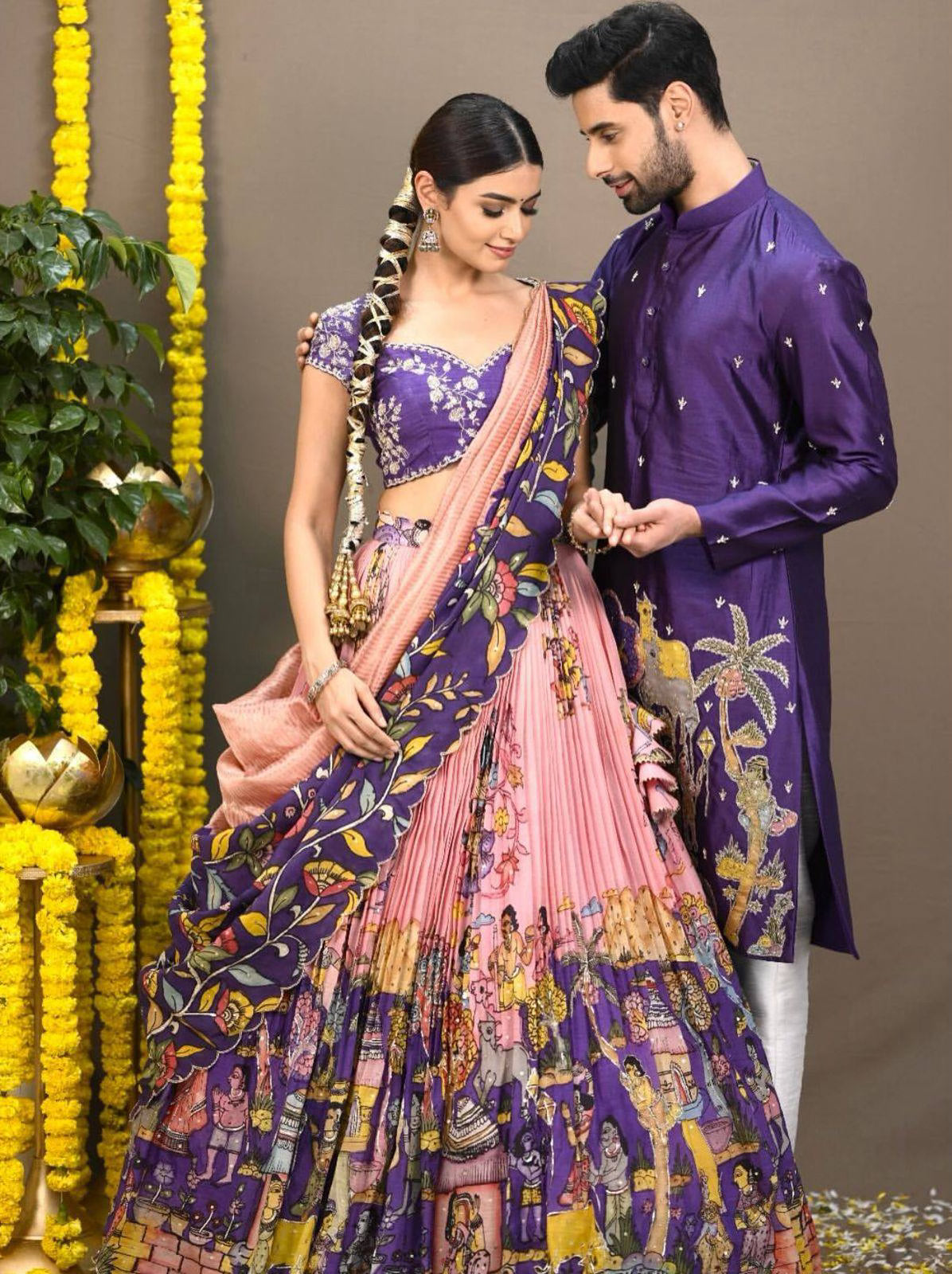 Designer Kalamkari Cotton Lehenga Choli