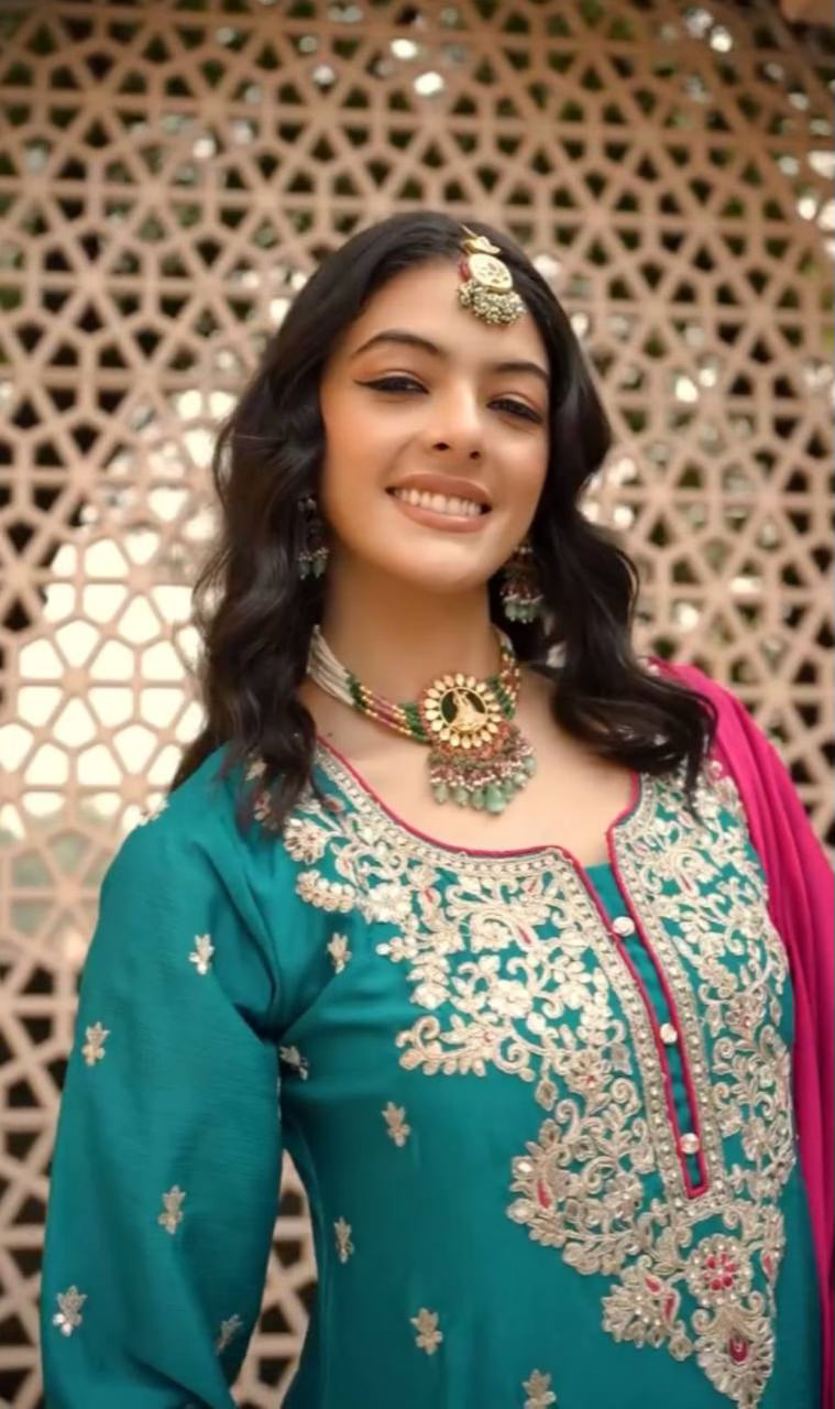 Designer Party Wear Top Plazzo & Dupatta Set