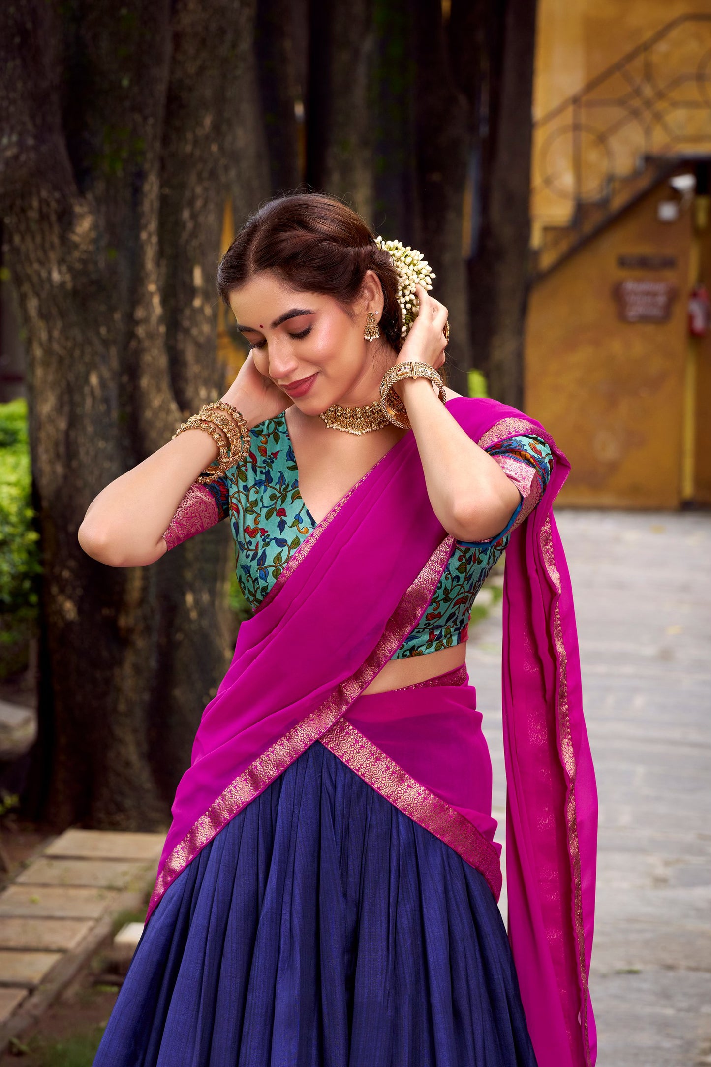 Beautiful Silk Lehenga Choli with Zari Work Detail