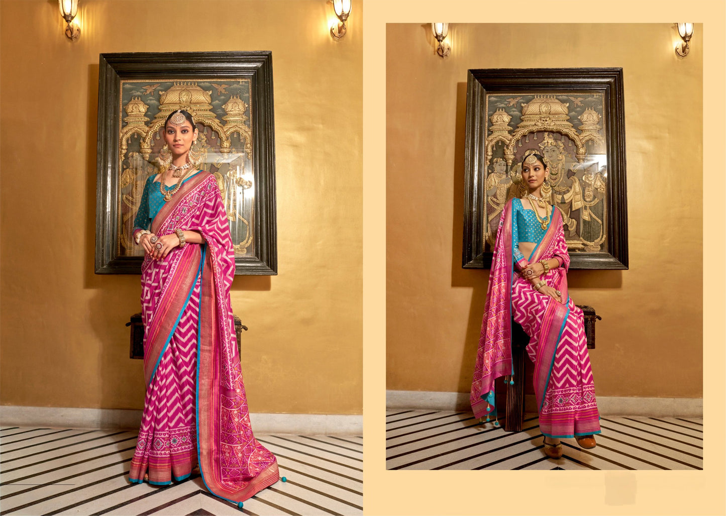 Royal Premium Pink Patola Silk Saree
