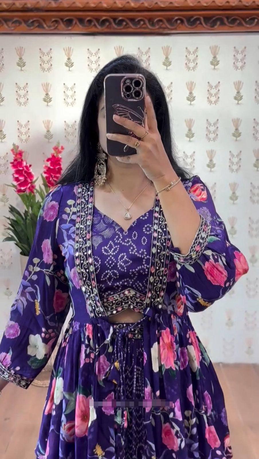 Lehenga with Crop Top with Shrug