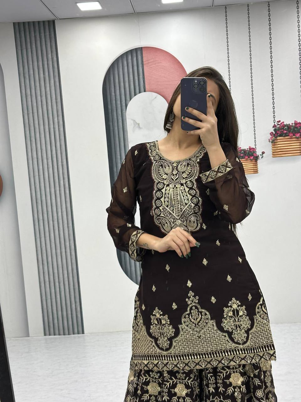 Designer Party Wear Palazzo & Dupatta Set