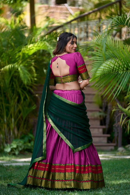 Ethnic Traditional Lehenga Choli with Zari Weaving Work