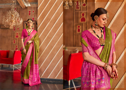 Vibrant Color Premium Banarasi Silk Patola Saree