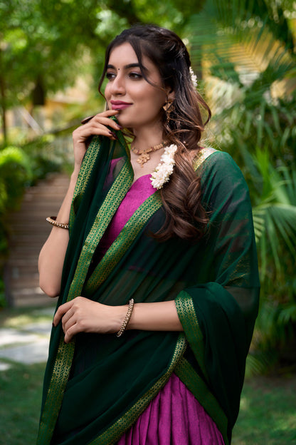 Ethnic Traditional Lehenga Choli with Zari Weaving Work