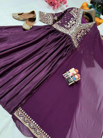DESIGNER ANARKALI GOWN WITH ELEGANT DUPATTA