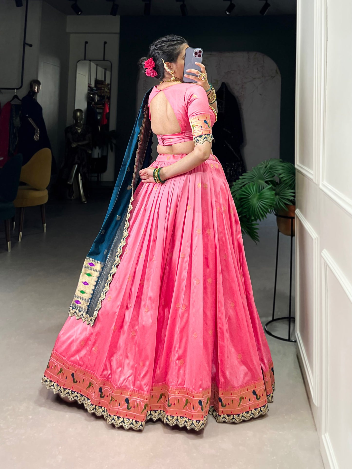 Flamingo Pink Stunning Silk Lehenga Choli