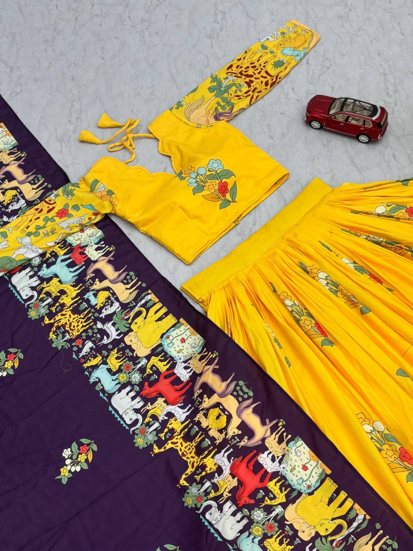 Festive Lehenga Choli in Kalamkari