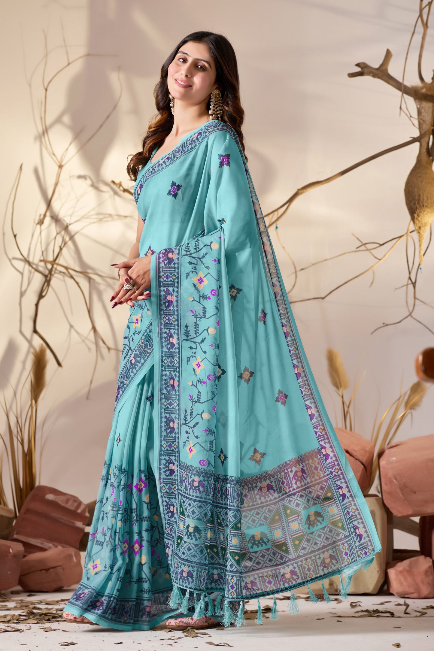 Refreshing Sea Green Tone Soft Georgette Saree