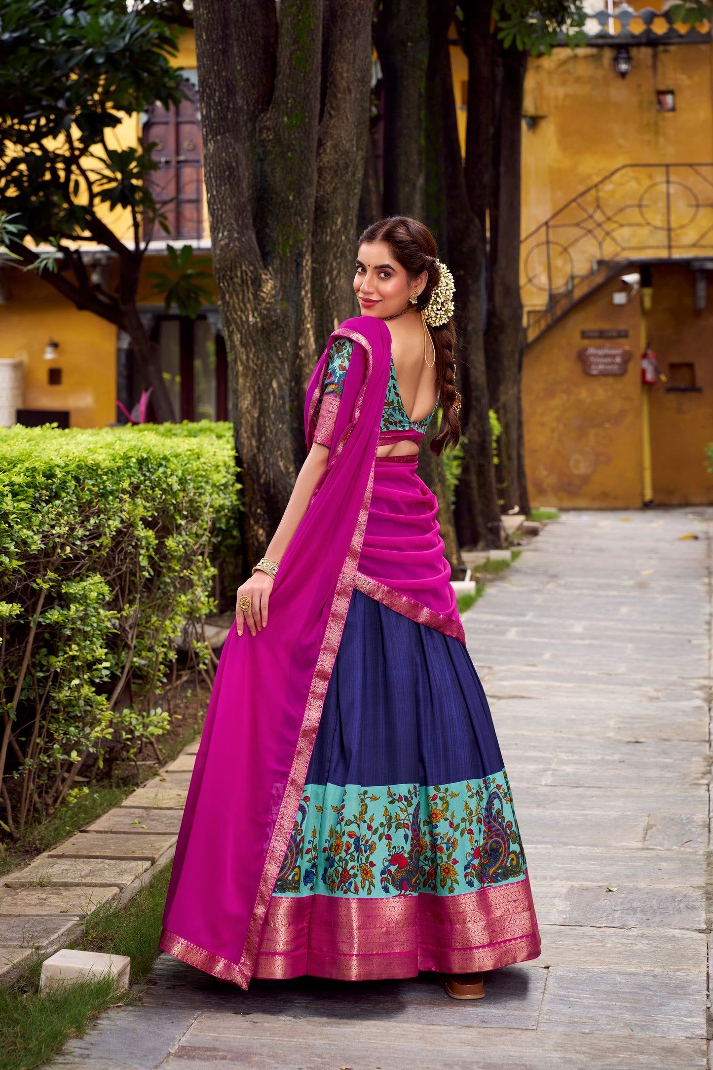 Beautiful Silk Lehenga Choli with Zari Work Detail