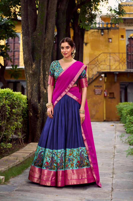 Beautiful Silk Lehenga Choli with Zari Work Detail