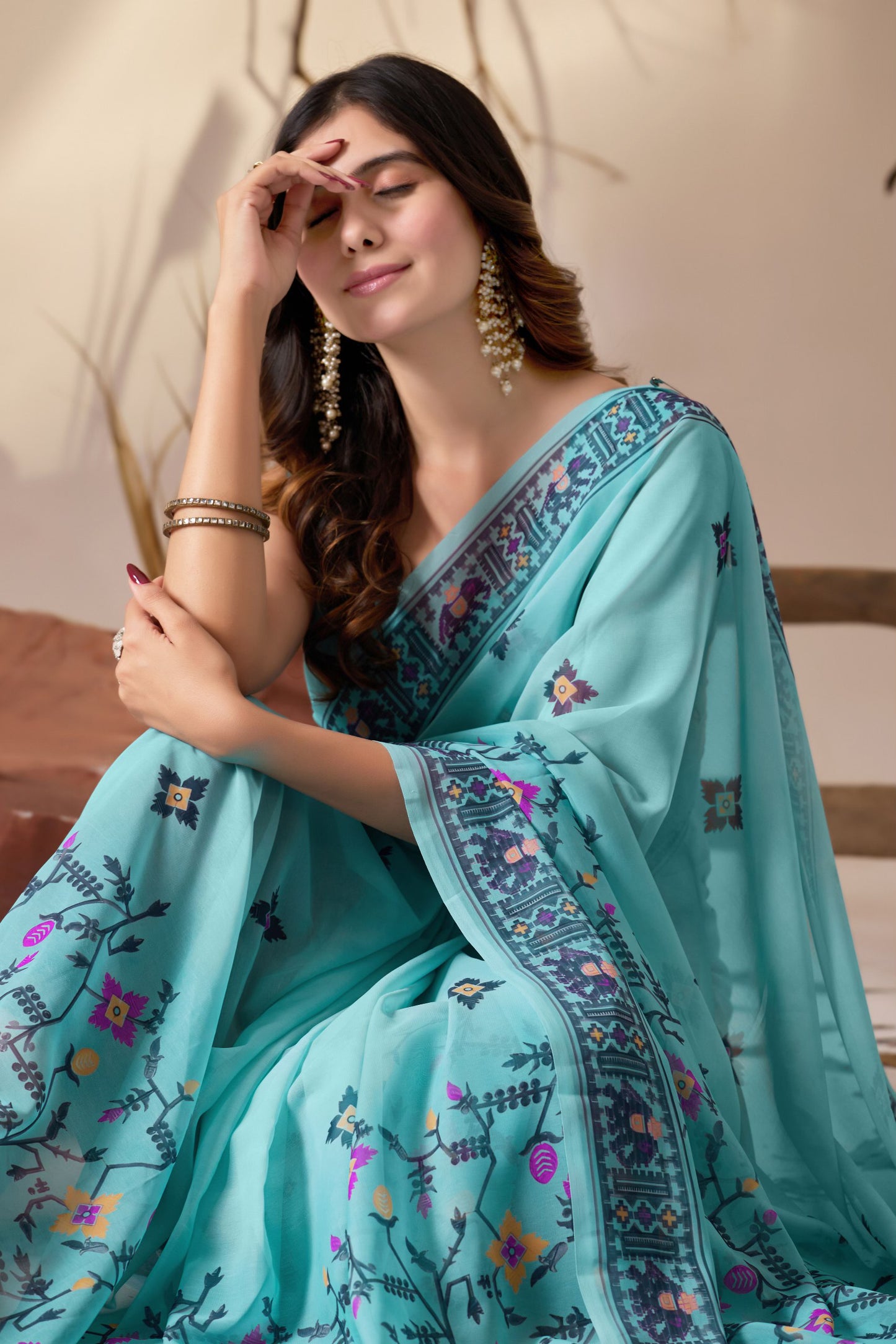 Refreshing Sea Green Tone Soft Georgette Saree