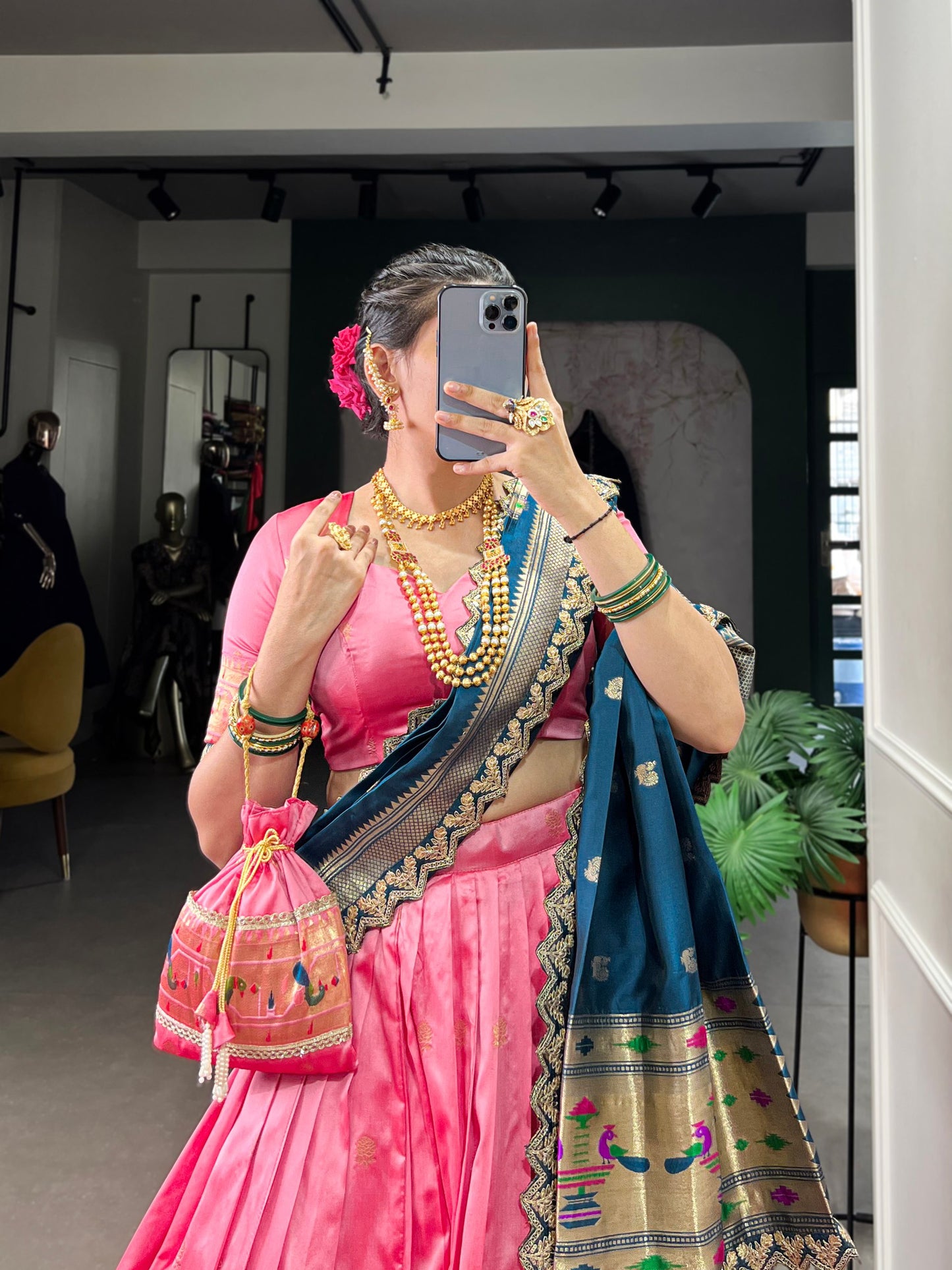 Flamingo Pink Stunning Silk Lehenga Choli