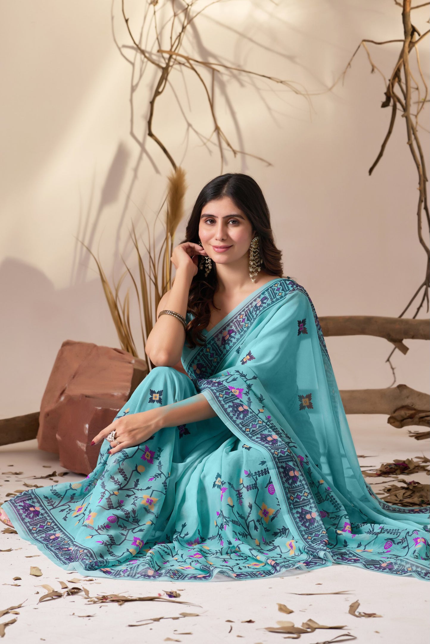 Refreshing Sea Green Tone Soft Georgette Saree