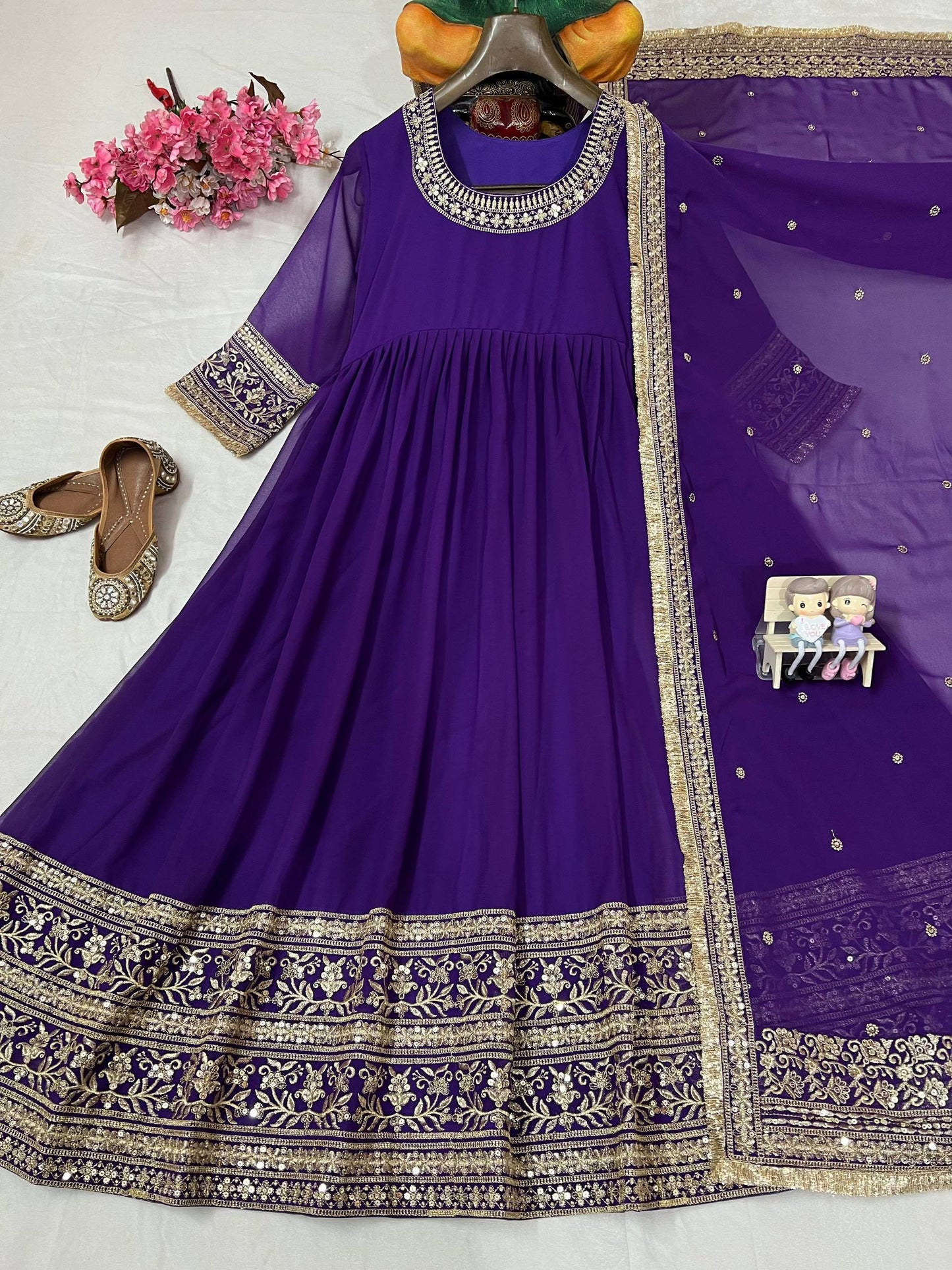 DESIGNER ANARKALI GOWN WITH ELEGANT DUPATTA