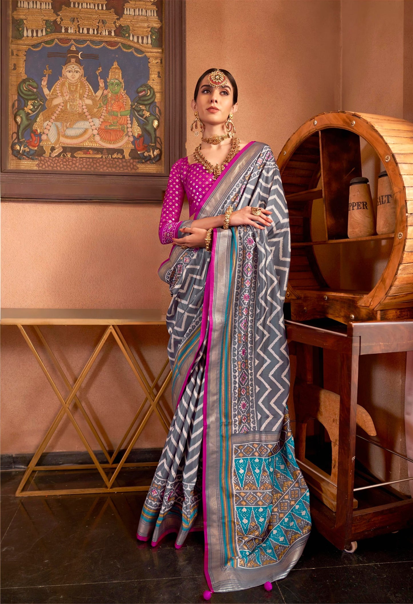 Festive Premium Patola Silk Saree with Woven Details