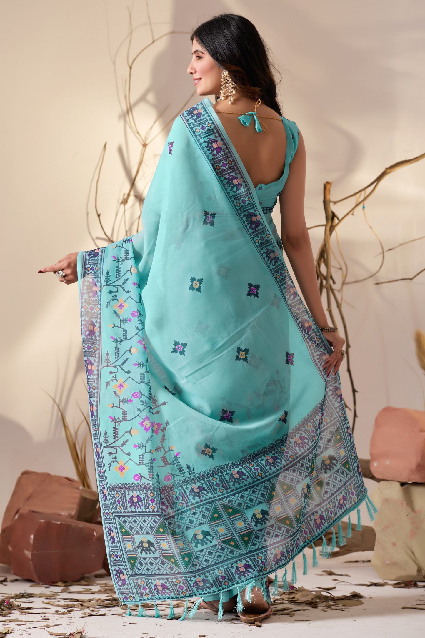 Refreshing Sea Green Tone Soft Georgette Saree