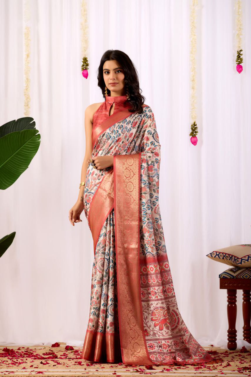 Traditional Soft Lichi Silk Saree With Elegant Patola Prints