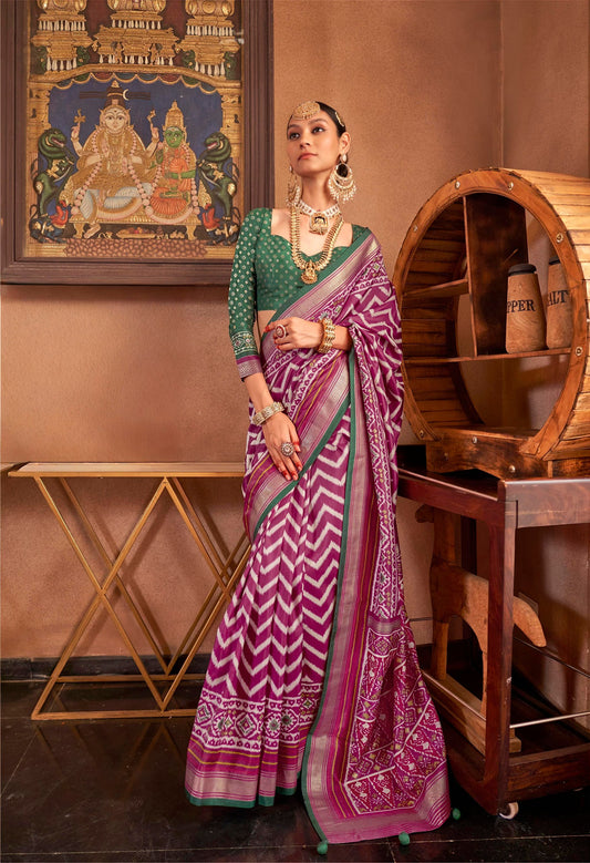 Traditional Patola Motifs Premium Silk Saree