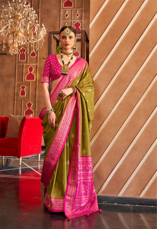Vibrant Color Premium Banarasi Silk Patola Saree