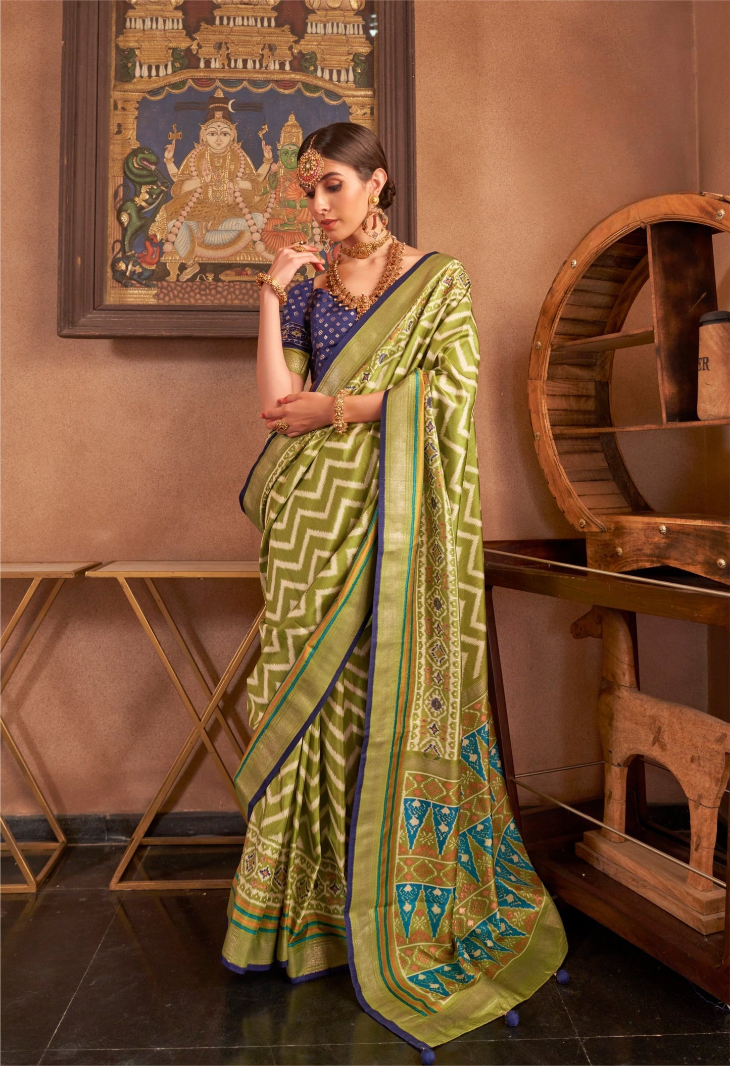 Traditional Zari Border Royal Patola Silk Saree