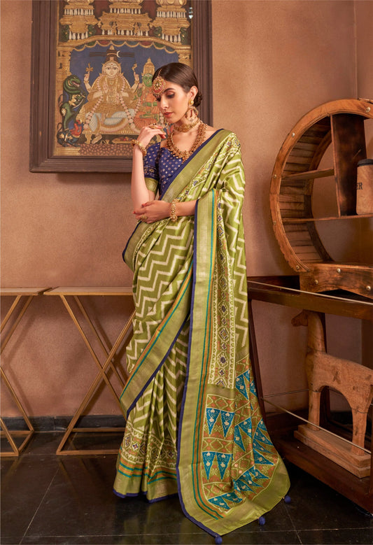 Traditional Zari Border Royal Patola Silk Saree