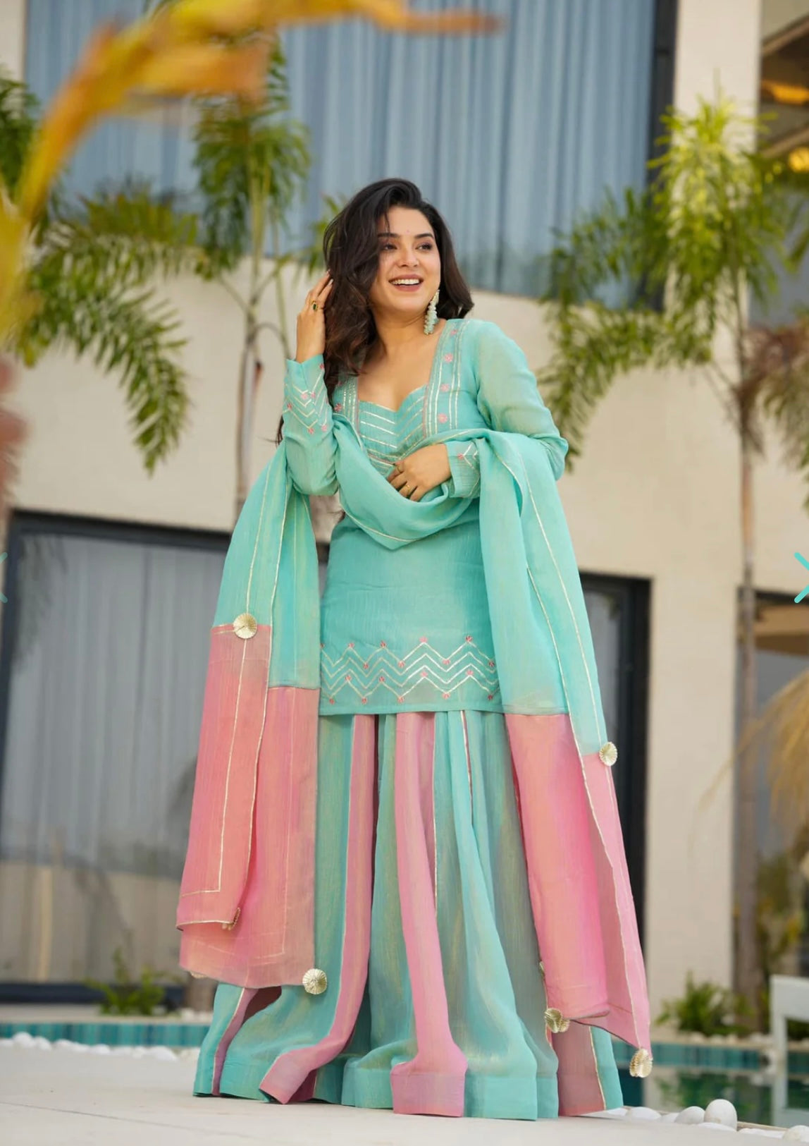 Launching New Designer Party Wear Look Heavy Currency Silk Top Lehenga & Dupatta Set