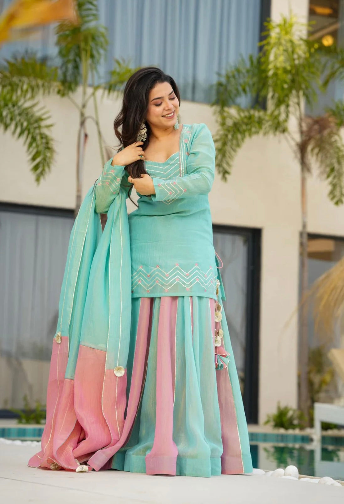 Launching New Designer Party Wear Look Heavy Currency Silk Top Lehenga & Dupatta Set