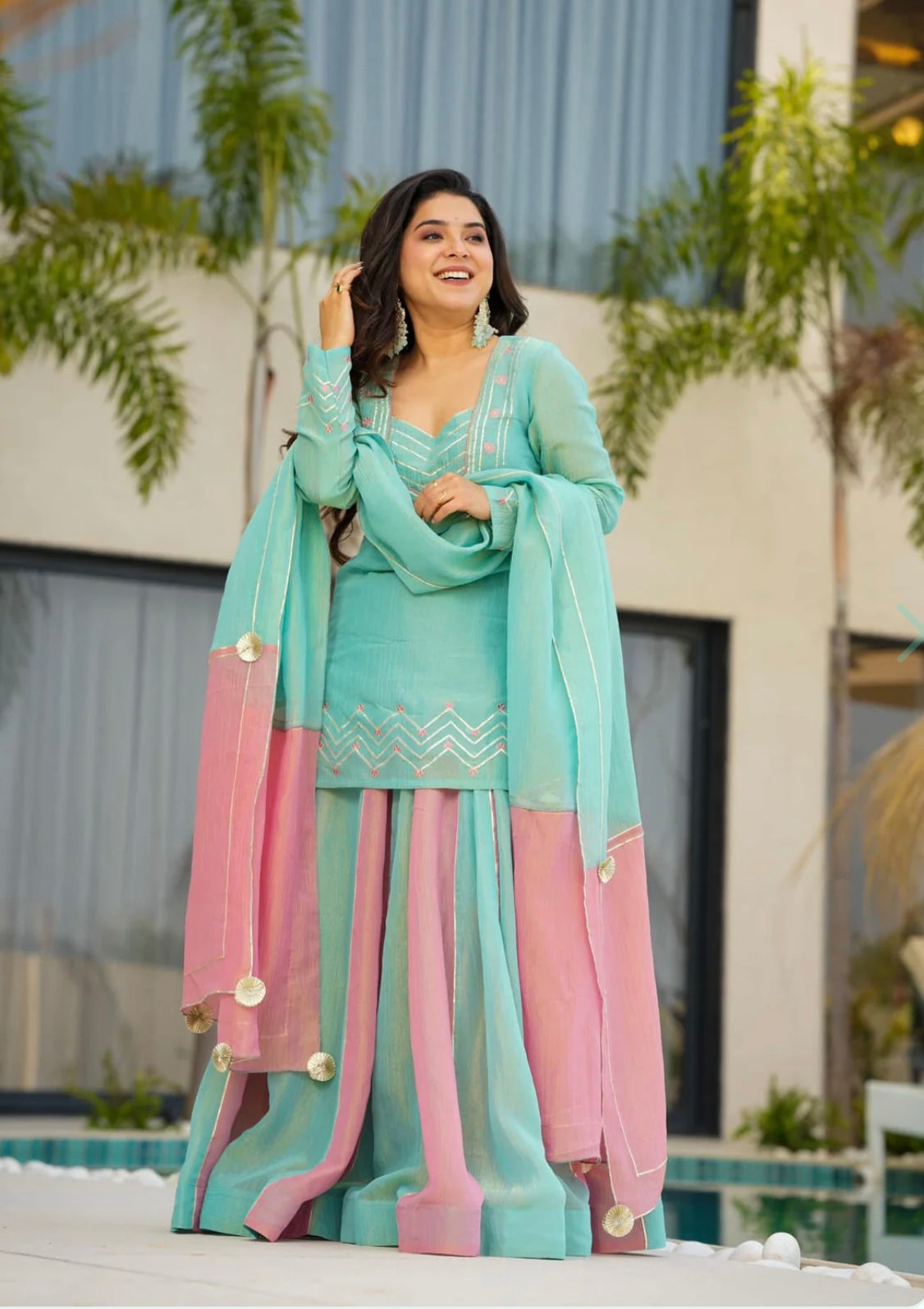 Launching New Designer Party Wear Look Heavy Currency Silk Top Lehenga & Dupatta Set