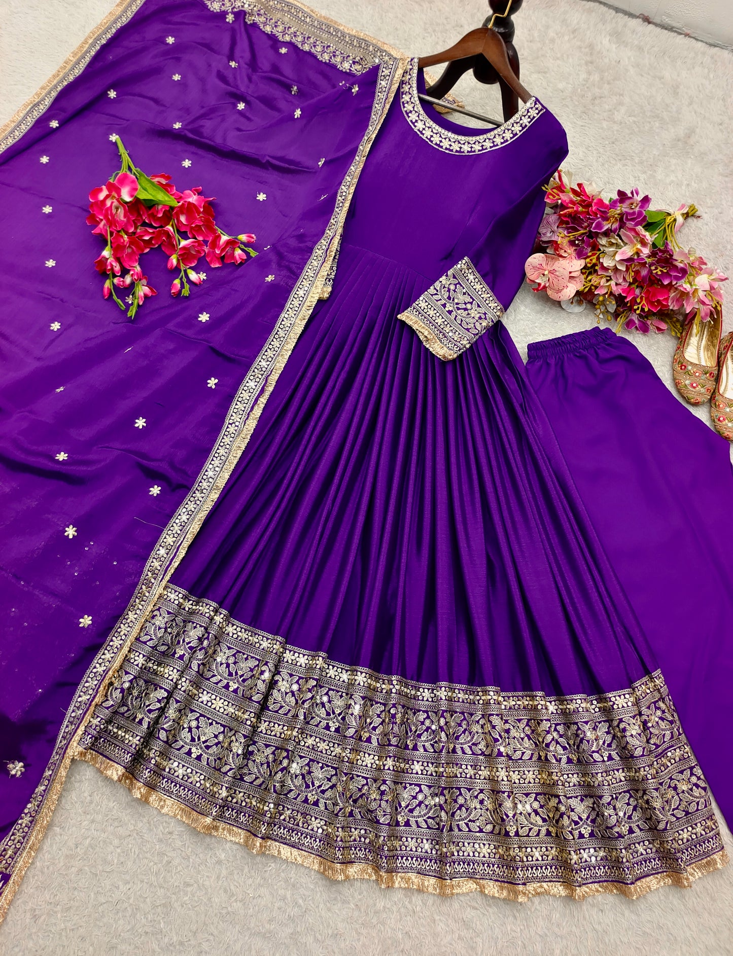 CINON SILK SIGNATURE COLLECTION — GOWN + PANT + DUPATTA | LUXE READY LOOK