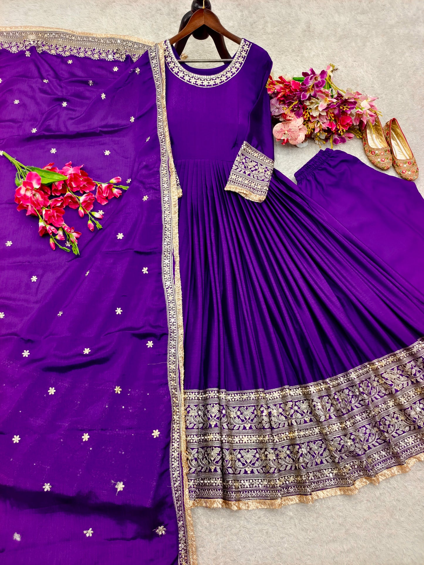 CINON SILK SIGNATURE COLLECTION — GOWN + PANT + DUPATTA | LUXE READY LOOK