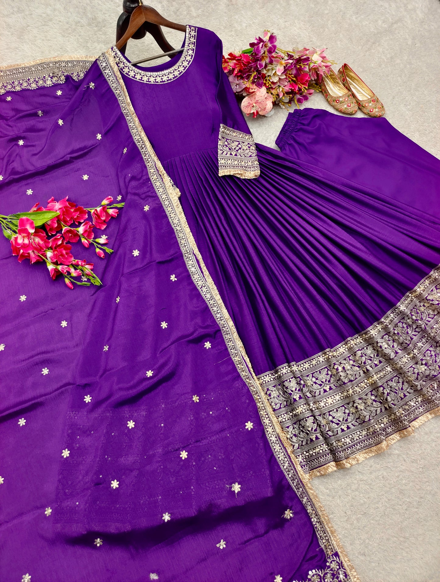 CINON SILK SIGNATURE COLLECTION — GOWN + PANT + DUPATTA | LUXE READY LOOK