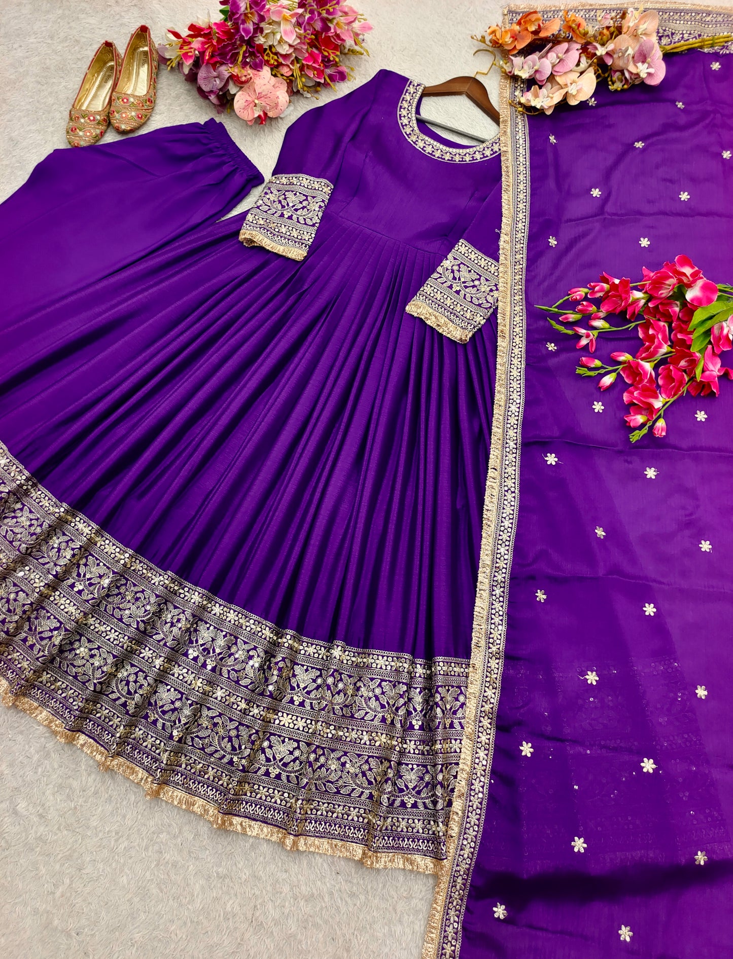 CINON SILK SIGNATURE COLLECTION — GOWN + PANT + DUPATTA | LUXE READY LOOK