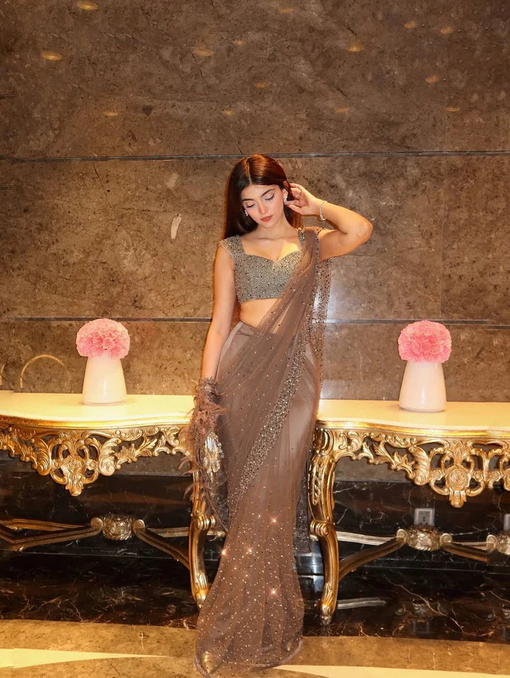 Luxury Party Wear Designer Net Saree