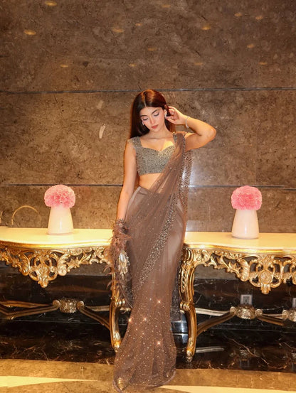 Luxury Party Wear Designer Net Saree