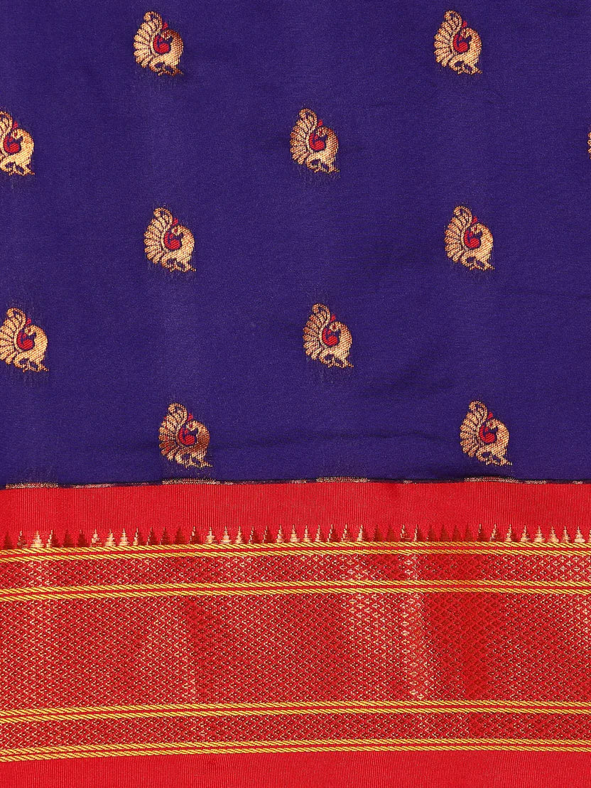 Paithani Saree Silk Blend | Big Peacock Meena Butti | Party Wear